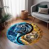 1pc home carpet yin yang floral design non-slip rug for office decor and living room gift ideas