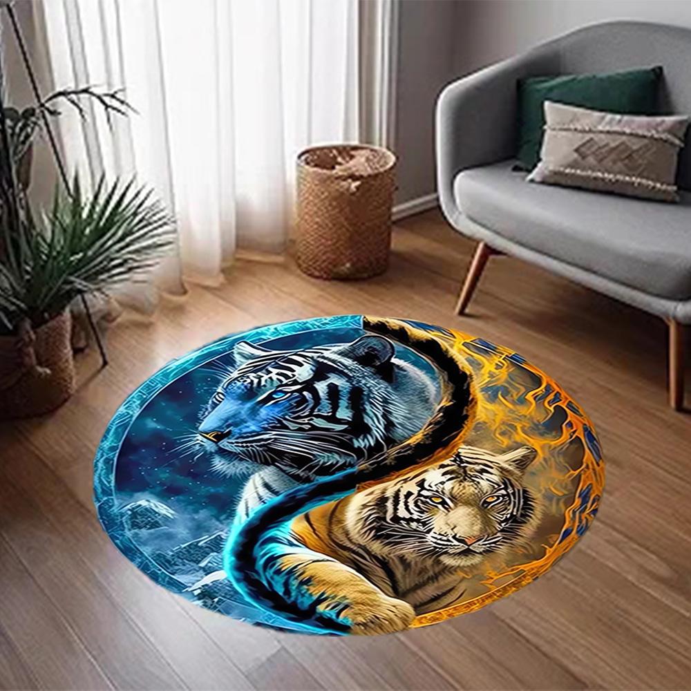 1pc home carpet yin yang floral design non-slip rug for office decor and living room gift ideas
