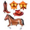 5Pcs/Set Western Cowboy Horse Boots Hats Star Foil Balloon Boys Birthday Party Baby Shower Decoration 2026  Year Supplies