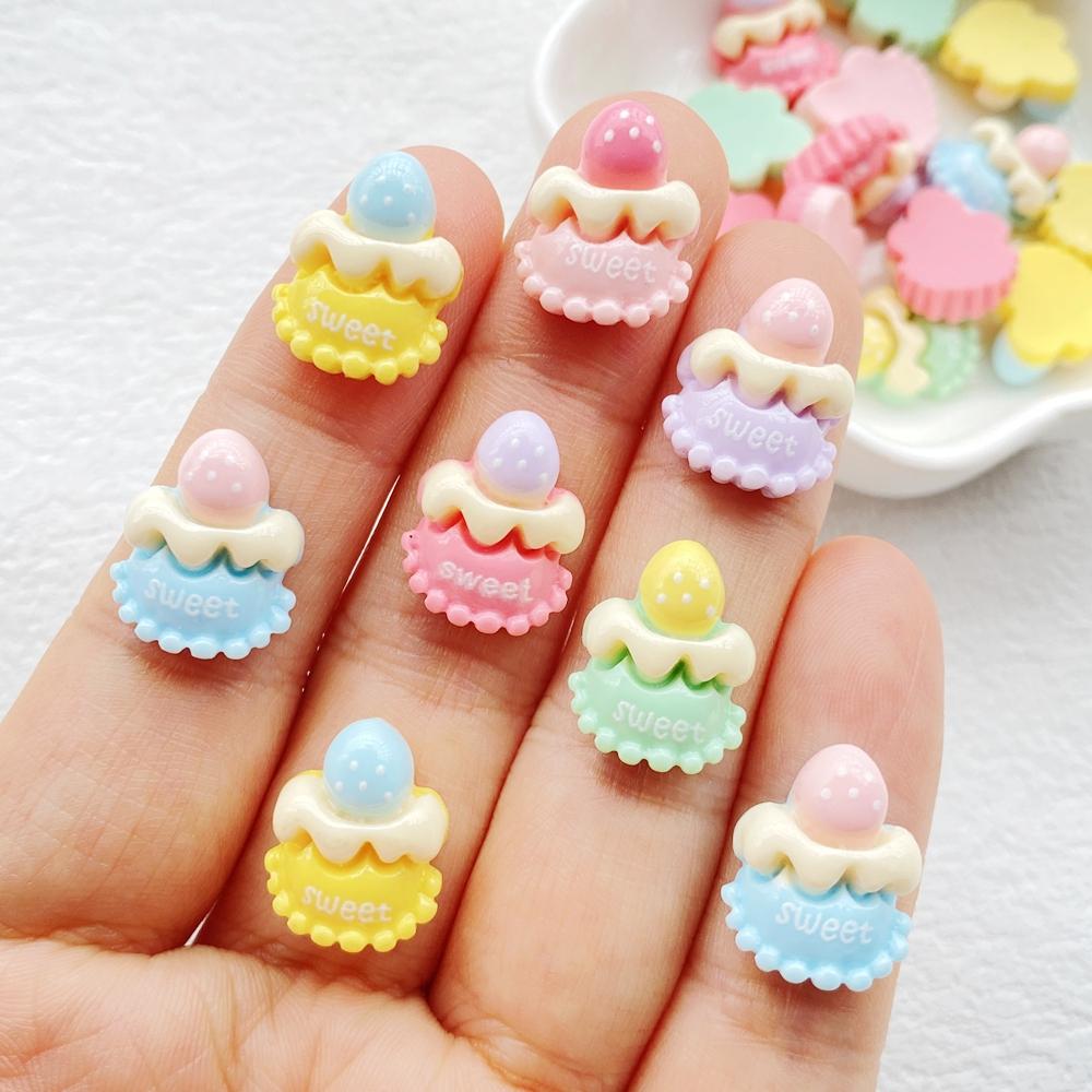30Pcs Cute Mini Cartoon Ice Cream Cake Nail Art Resin Designer Charms DIY Craft For Nail 3D Decorations Jewelry