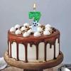 Football Children's Birthday Candles 0-9 Number Green Sparkles Birthday Soccer Ball Candle For Boy Party Soccer Fans Party Decor