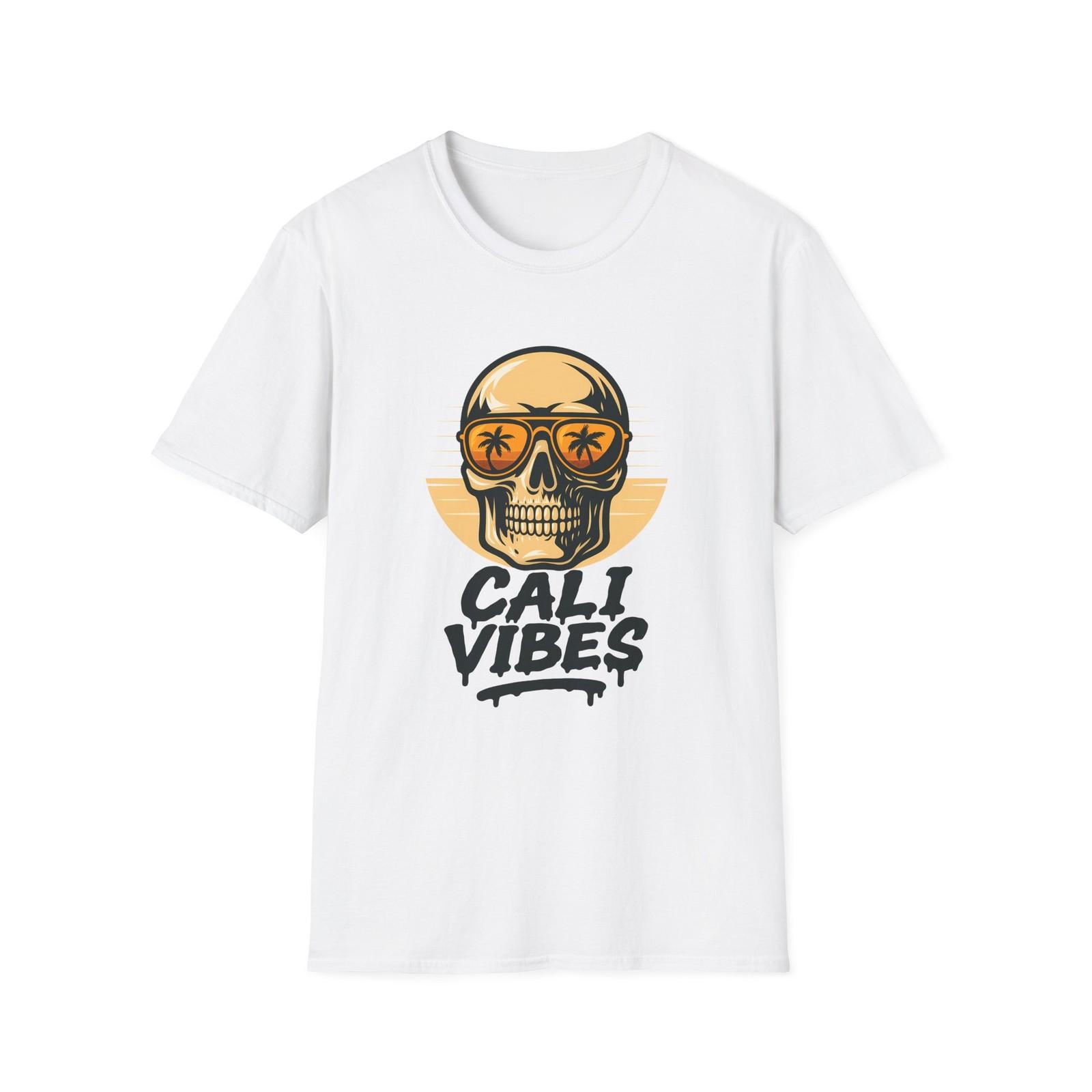Unisex Softstyle T-Shirt Skull California Palm Summer S