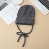 Retro Leather Knitted Hat Big Head Fence Wool Hat FallSeason and ColdSeason Outside DailyWear Warm Hat Korean Versatile Hat