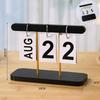 Wooden Perpetual Flip Calendar Simple Minimalist Design Desktop Ornament for Home Study Dorm Office Desk Decor