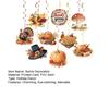 Thanksgiving Hanging Swirls Decorations Turkey Pumpkin Maple Leaves Cutouts Ceiling Streamers for Autumn Party Supplies Holiday Home Decor