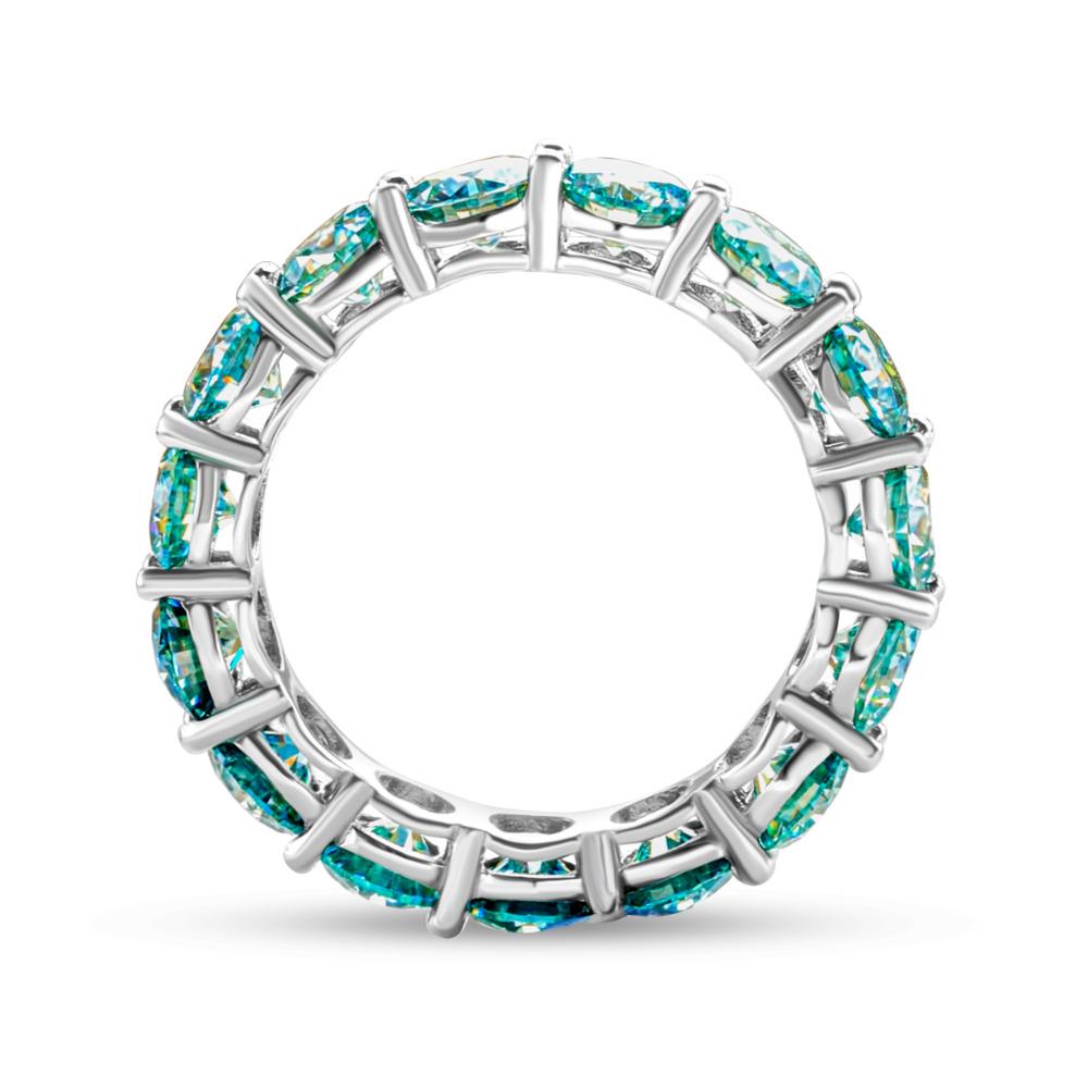 5mm Black and White Color D Color Vvs Moissanite Ring 925 Sterling Silver Total 7 Carat Classic Wedding Anniversary Gift