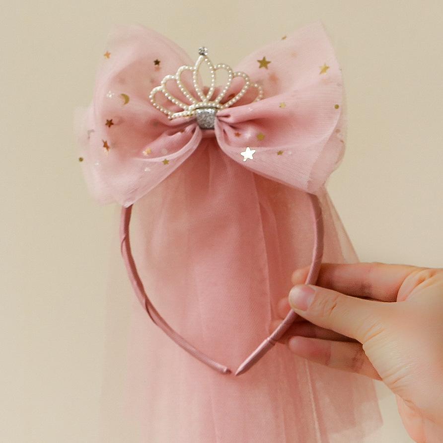 Children's Headband Princess Sweet Bow Mesh Parent-child Headband Headband Veil Hair Accessories