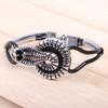 JMXD Vintage Alloy Cobra Bracelet Peace Sign PU Leather Strap Retro Mens Fashion Gear Wristband Statement Jewelry