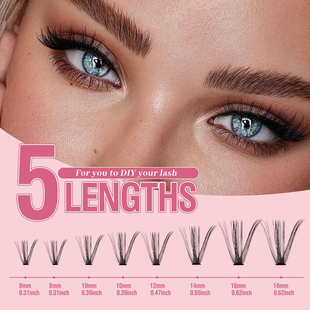 False Eyelash Extension Set 300 Tufts Of Single Tufts Of 8-16Mm Length Mixed Eyelashes