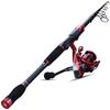 Telescopic Spinning Fishing Rod and Reel Combos Carbon Fiber 1.8m-2.4m with  Fishing Reel Set