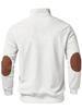 Men's Retro Stand-Up Collar Ribbed Pullover - Half-Zip, Warm Patchwork for Autumn/Winter Christmas Gift