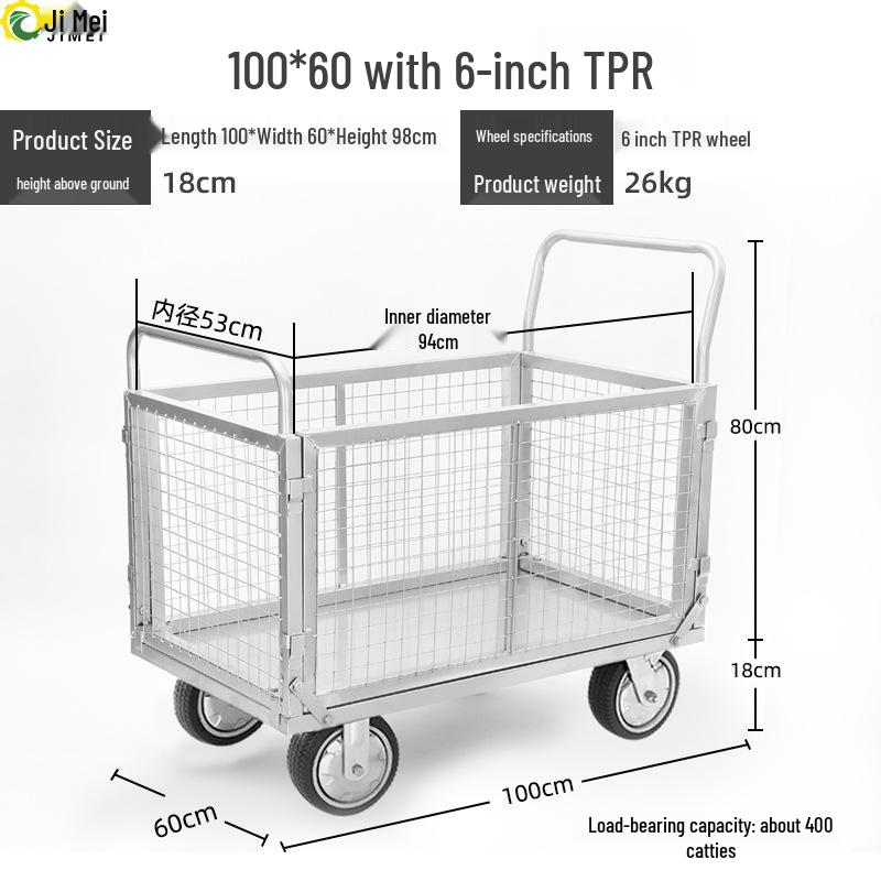 Jimei Foldable Warehouse Mesh Hand Truck