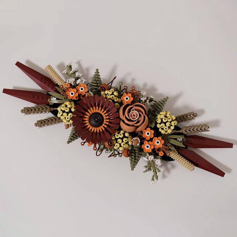 Flower Brick Blocks Dried Flowers Centrepiece Building Blocks Wall Decoration Crafts Set for Adults Toy Birthday Gift 10314
