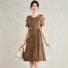 Elegant French Tea Break Style A-Line Midi Dress