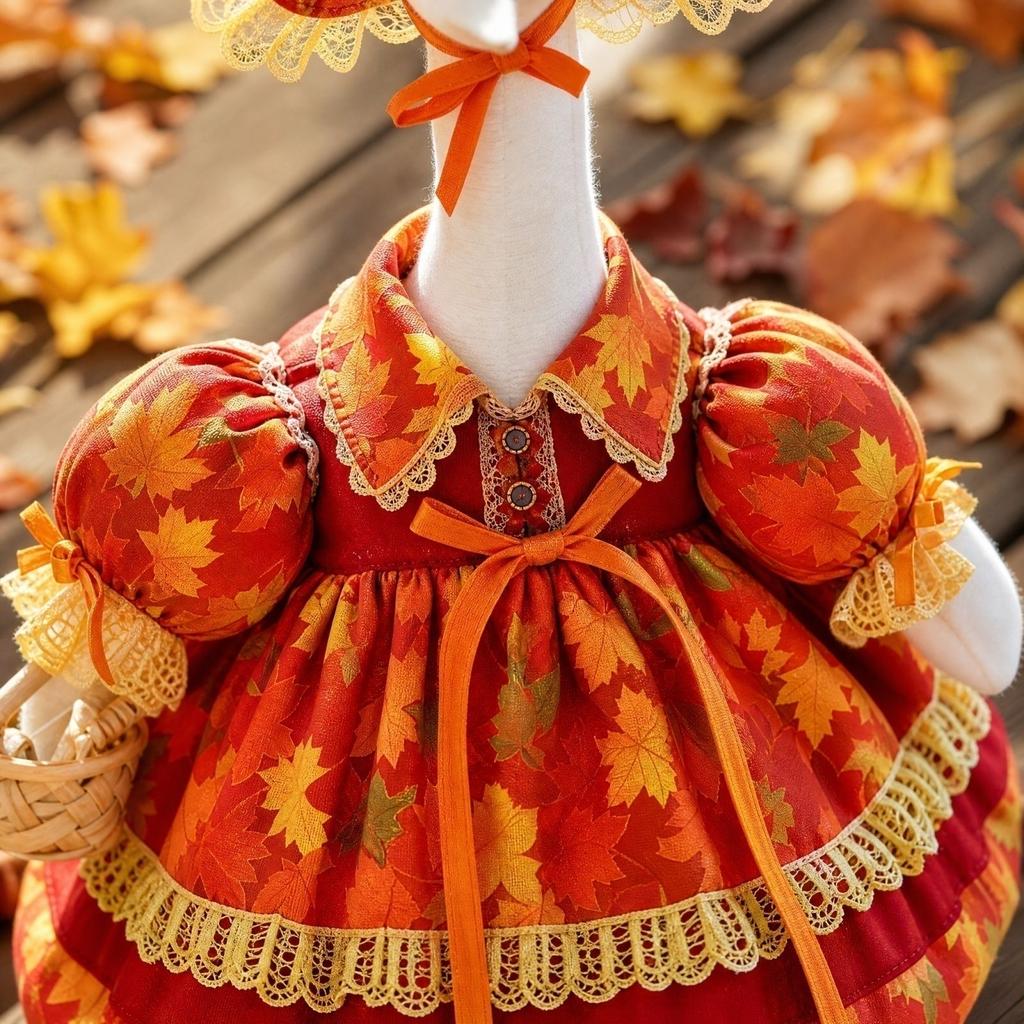 Porch Outfit Thanksgiving Maple Leaf Costume Set for Holiday Decoration