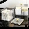 1PCS Transparent Storage Box Cotton Swab Container Desktop Dust-Proof Makeup Removal Cotton Lipstick Cosmetics Boxes Acrylic New