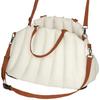 Small Dog Car Seat with Leash and Non-Slip Base, Convertible to Pet Bag, Cream