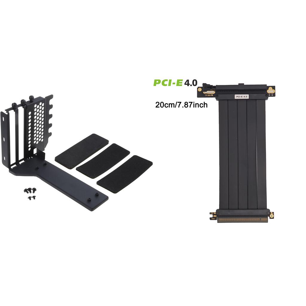 Vertical GPU Mounting Bracket PC Graphics Card Holder PCI-E 3.0/4.0 x16 Anti-interference Flexible 90° Extension Cable