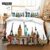 Europe City Building Bedding Set 3D Print Duvet Cover Cartoon Comforter Cover King For Kids Child Teen Boys Girls Bedroom Decor