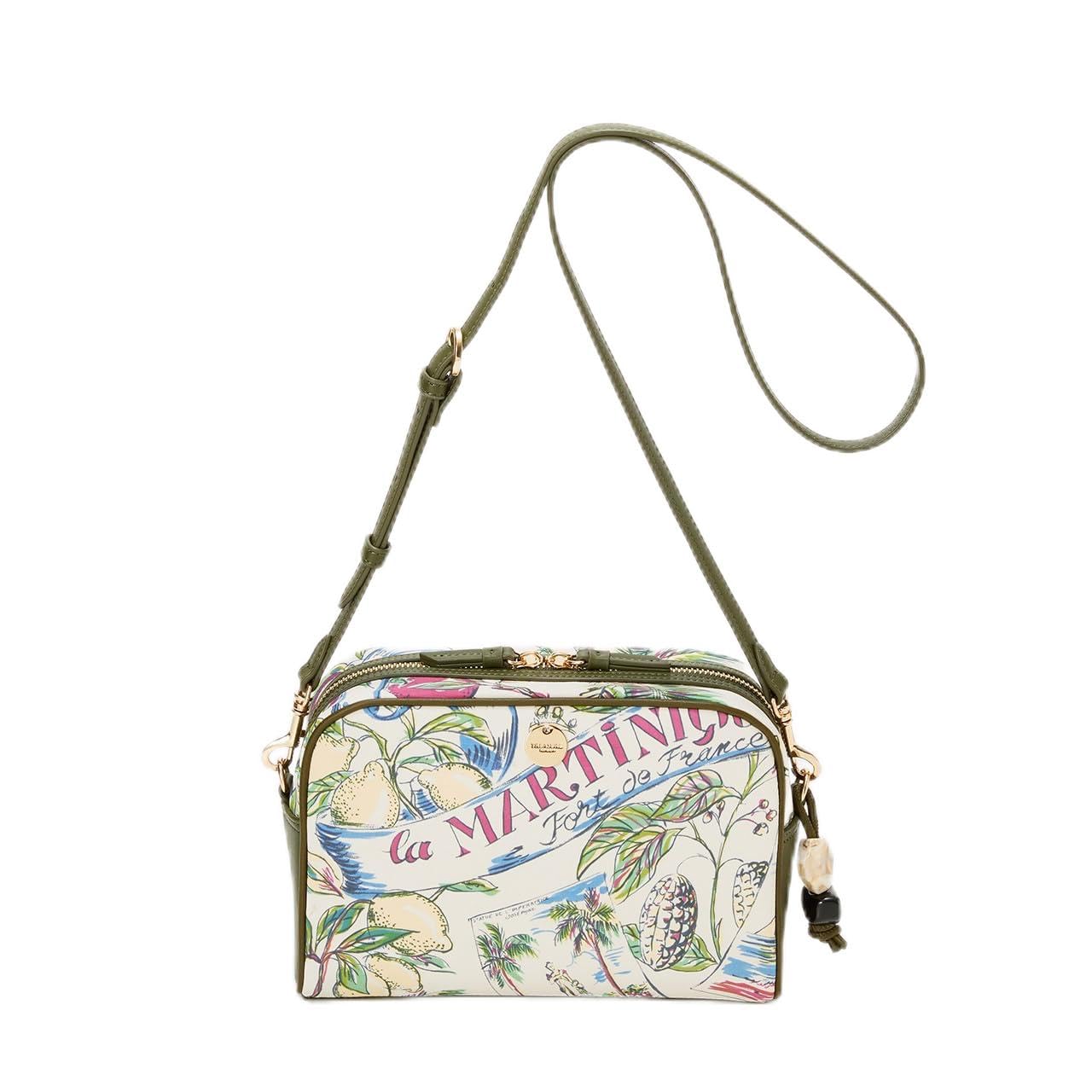 Mild Satin Scarf Pattern Shoulder Bag Khaki Khaki [TREASURE TOPKAPI]