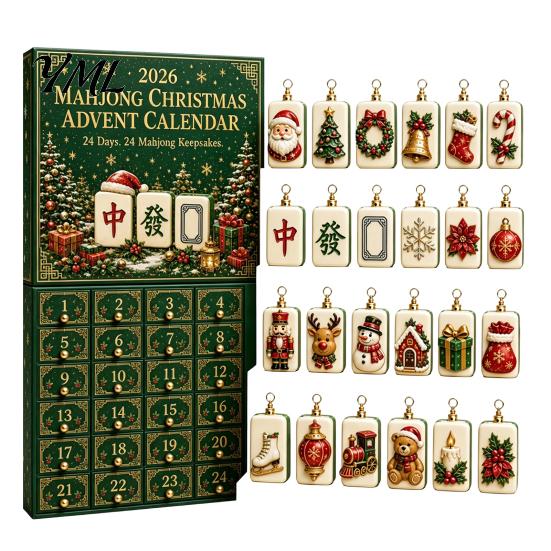Christmas Advent Calendar 2024 2026 Nutcracker Calendar, 24-Day Acrylic Ornament Set with Classic Holiday Countdown Gift for Kids Soldier Figures,