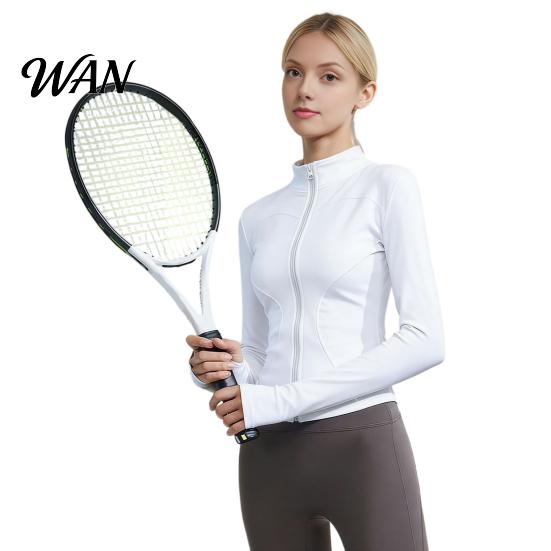 Thumb Hole Sleeves Yoga Top Women Long Sleeve Workout Tops Quick Dry Full Zip Crop Athletic Slim Sweat-wicking Wear Fit Shirts Sportwear with