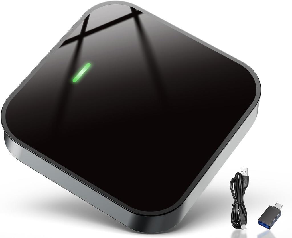 VVCAR CarPlay Wireless Adapter, 5 GHz WiFi, Navigation, Music, Siri, Calls and Messages, Online