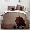 Rote Rose Königin König Bettbezug 3D Schönes Blumen-Thema Bettwäsche-Set Für Frauen Mädchen Romantische Florale Bettdecke Kissenbezug
