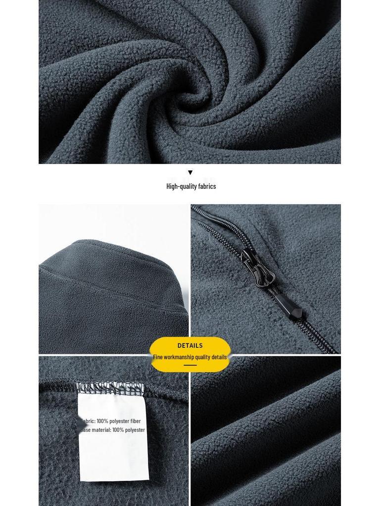 Men's Autumn Loose Fit Half-Zip Sherpa Fleece Pullover Sweatshirt