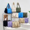 Autumn and winter new rhombus square bag new simple handbag large capacity cotton clothes shoulder armpit bag
