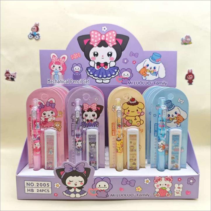 Creative One-Drop Activity Pencil Set: High-Value No-Sharpen Click Pens with Refills for Children and Students