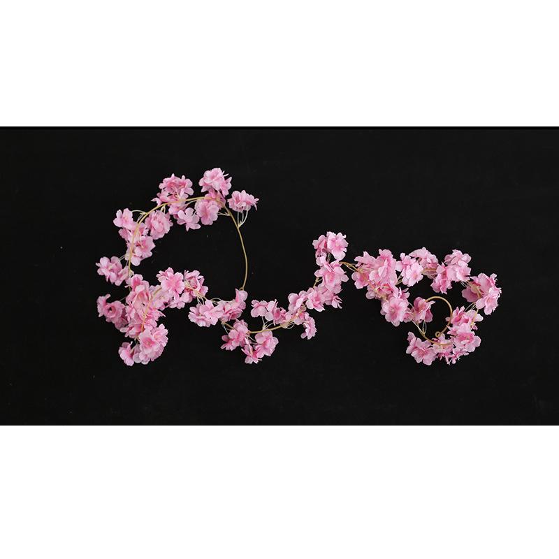 Artificial Silk Cherry Blossom Rose Rattan Wall Hanging Flower Decoration Rattan False Plant Wedding Home Decoration