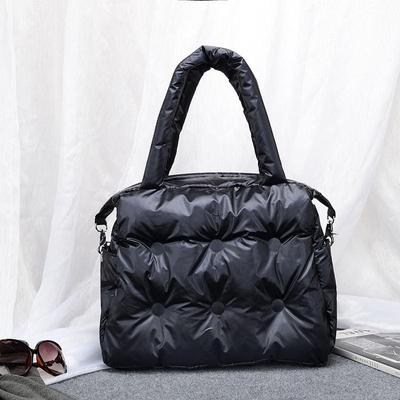 Mode Winter Warme Einzelne Schulter Tote Frauen Raum Pad Baumwolle Feder Unten Tasche Eimer Handtasche