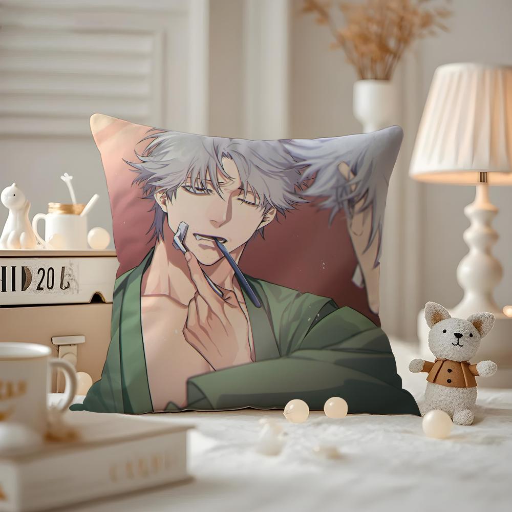 Husa de Pernă Anime Gintama Husa de Pernă Anti-acarieni Fermoar Invizibil Pluș Scurt Mătăsos Husa de Pernă pentru Canapea