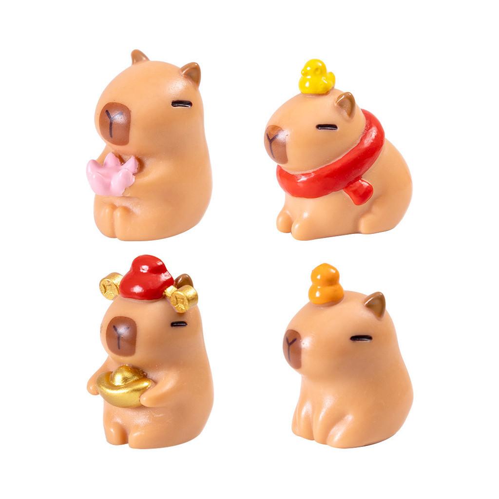 Adorable Capybara Figurine Resin Blind Box Desktop Decor Cartoon Style