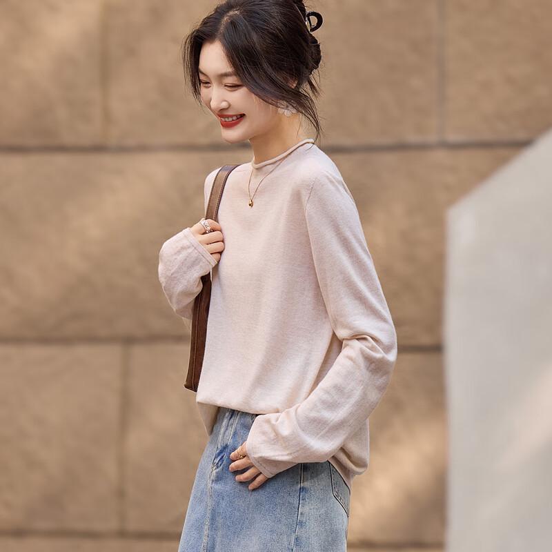 Srcr Women's Cashmere Blend Semi-High Collar Knit Sweater