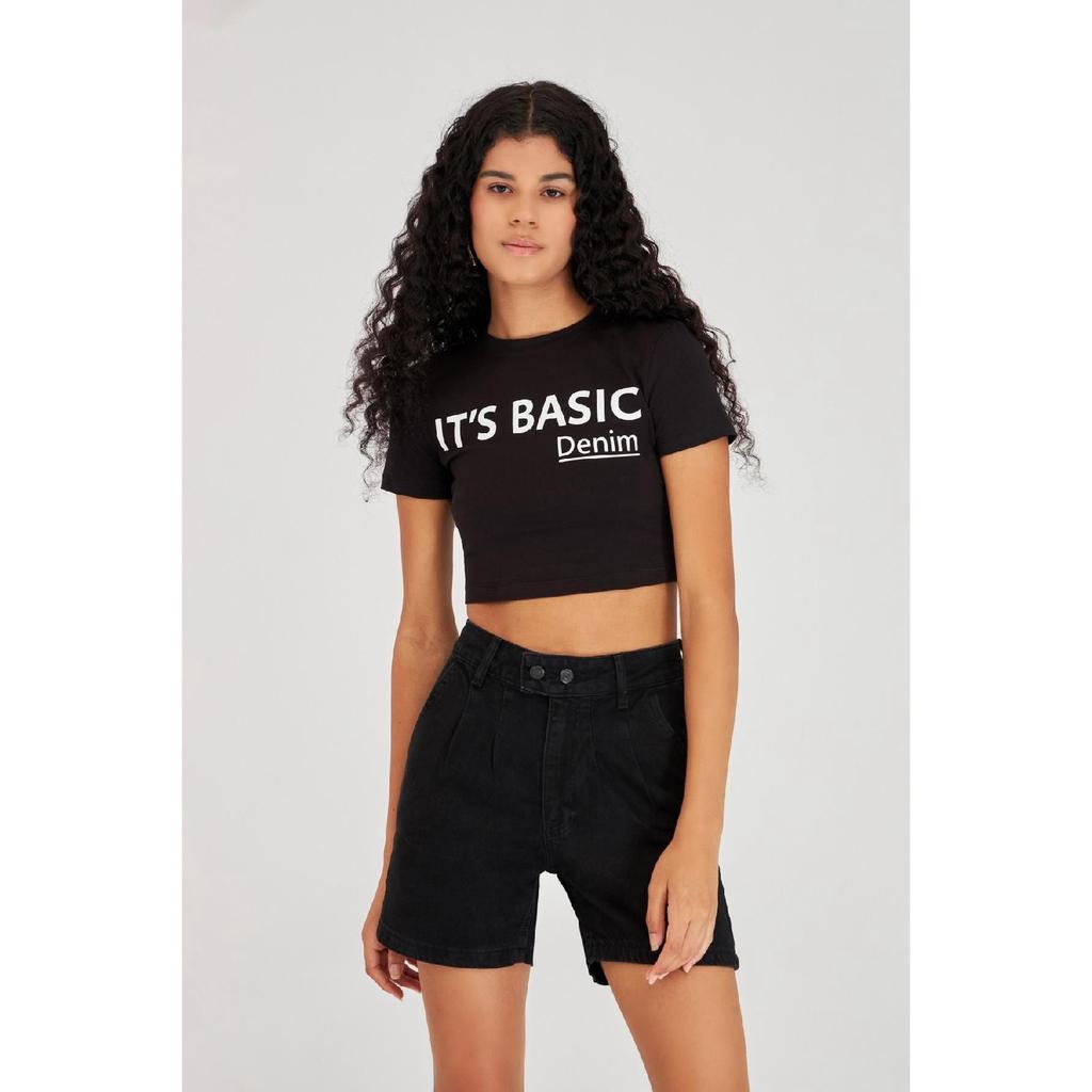 High Waist Jean Stone Color Damen Denim Shorts