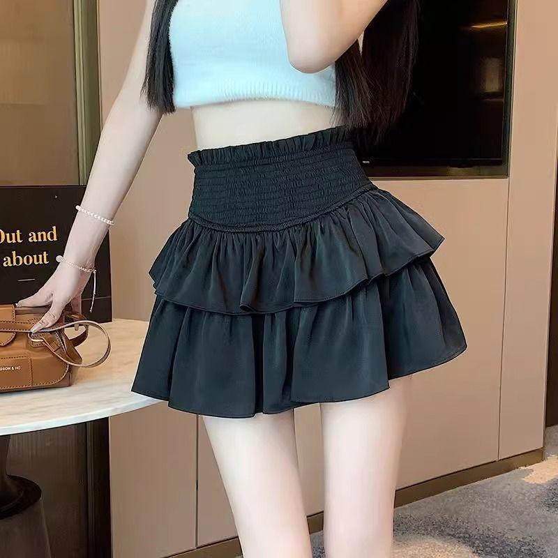 Spring and Summer New Korean Version of Sweet Waist Spice Girl Style High Waist Thin Puffy Cake Skirt