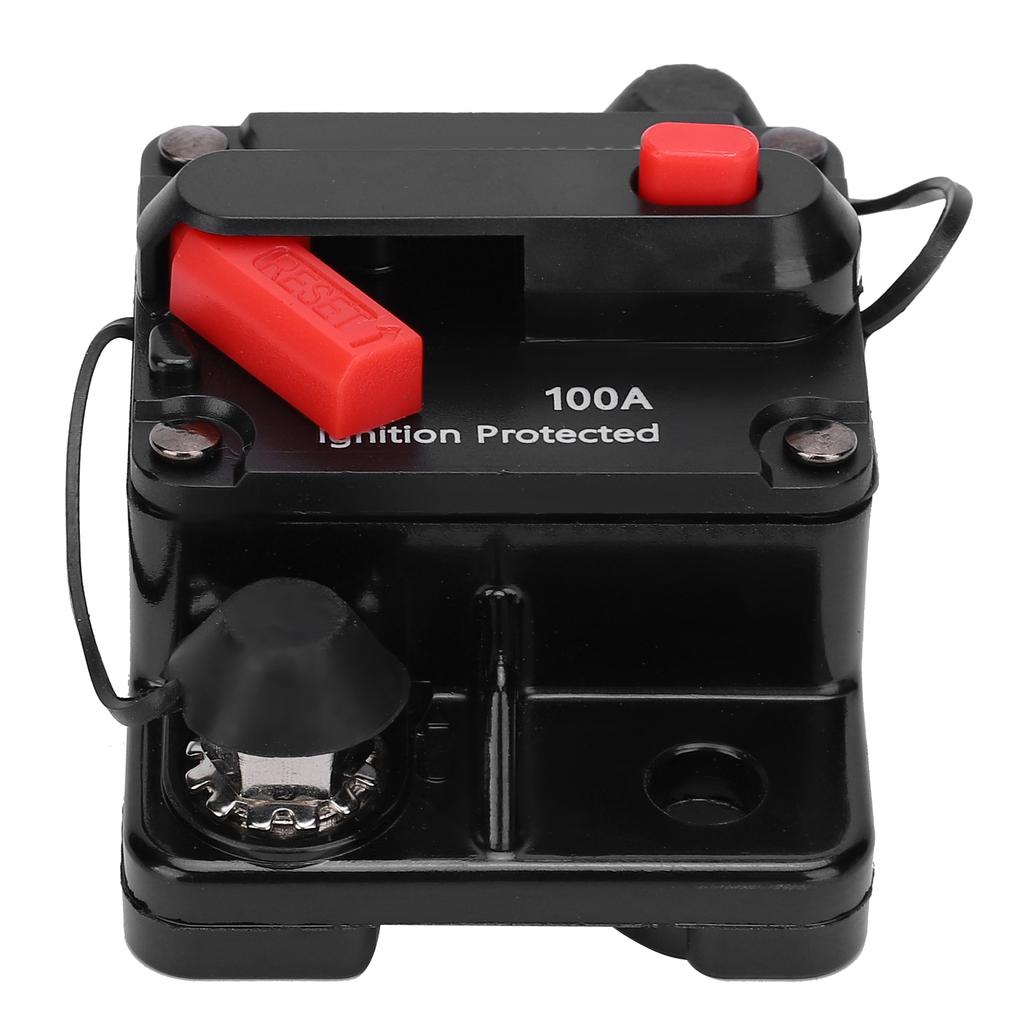 Circuit Breaker Auto Reset Fuse Holder Copper Waterproof Automatic Switch Red DC12‑42V100A