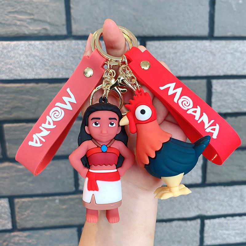Moana Pua Maui Hei Hei Keychain Cartoon Pendant Toy Bag Decoration Gift Kids