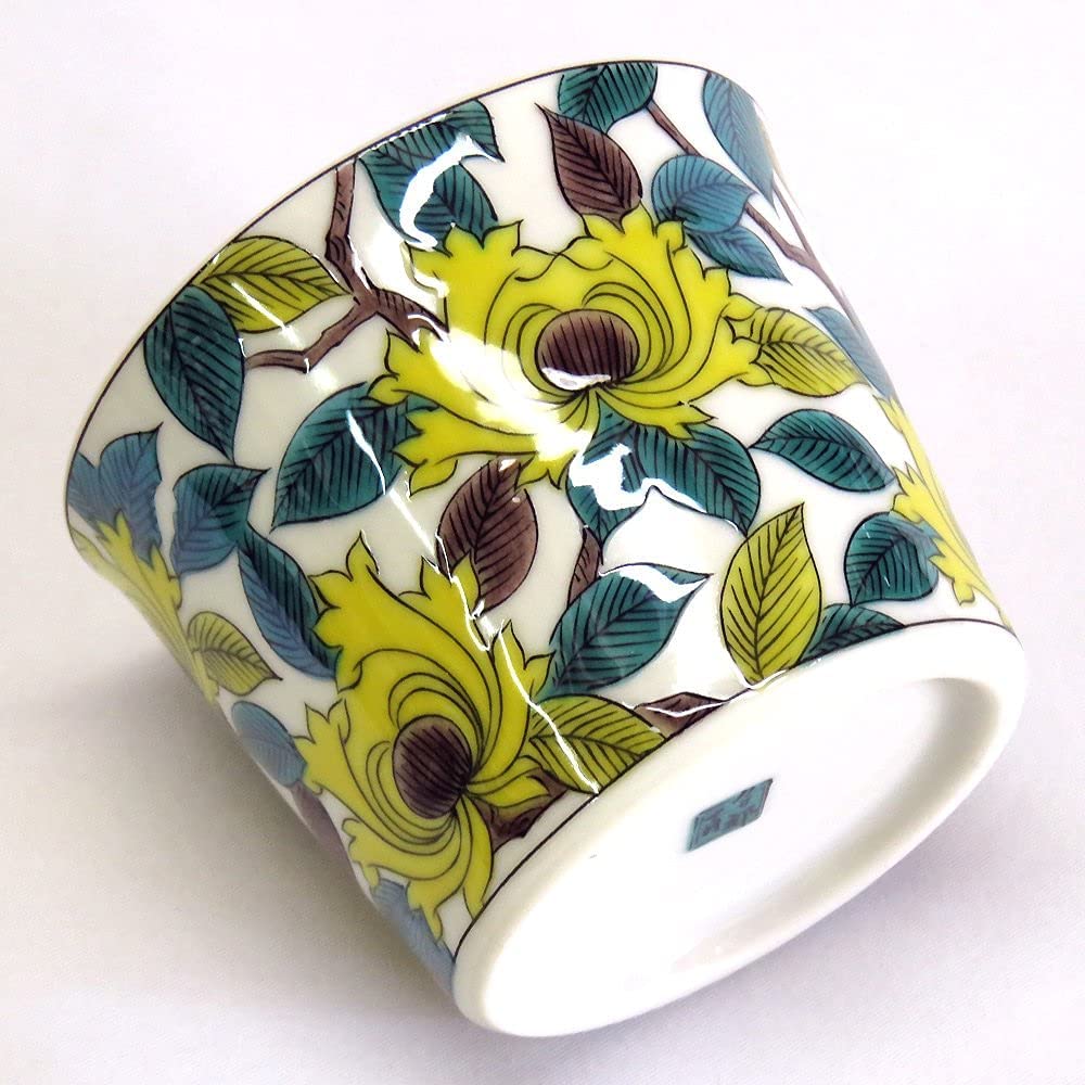 Waza no Kura Elegant Soba Choco Kutani Ware Soba Choko Bujor colorat Model Ceramică Marca de lux Veselă japoneză Fabricat în Japonia