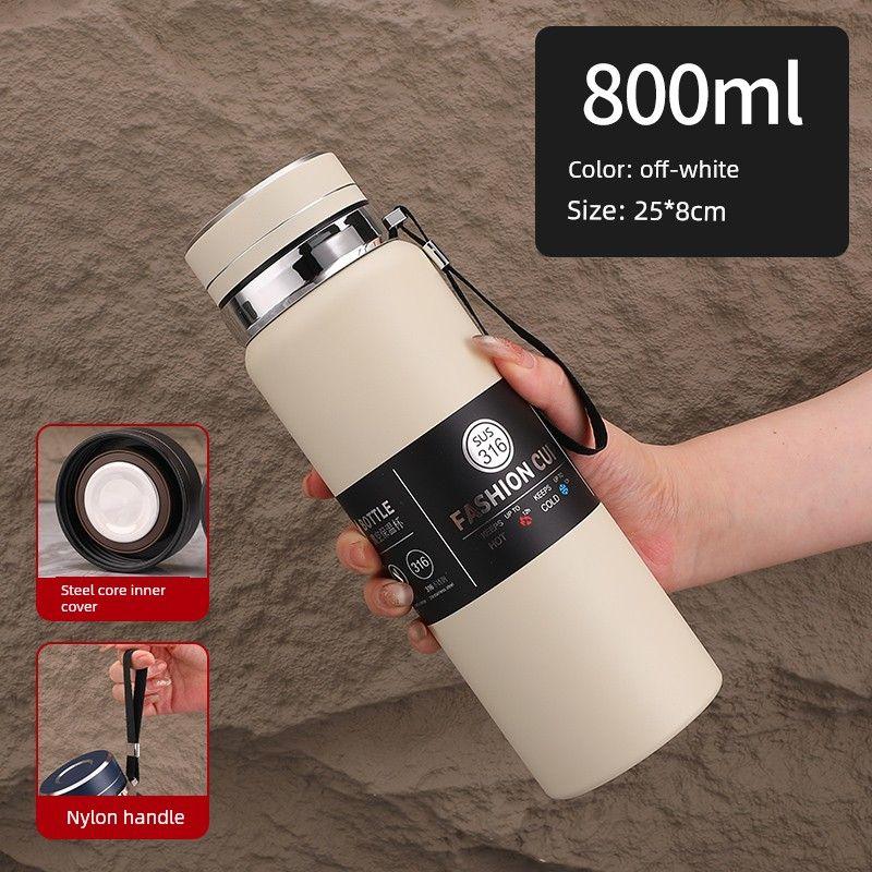 High-Looking, Large-Capacity Thermos Cup for Men and Women, Car-Mounted Tea Cup, 2026 Latest Model, 316 Stainless Steel Water Cup, 800ml