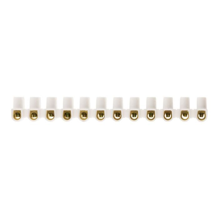Barrette de connexion - ZENITECH - 12 plots - 6 mm2 - Blanc - 16 A