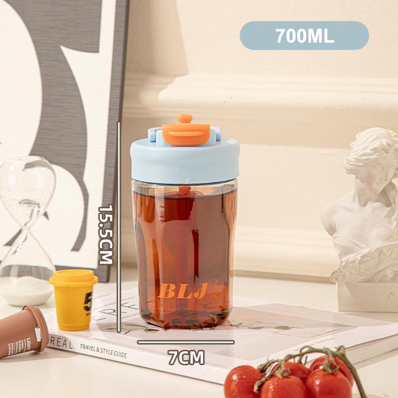 

550/700 мл Милая бутылка для воды Спортивный тамблер для девочек детей Пластиковая эстетичная чашка для льда кофе чая сока Школьная бутылка для питья