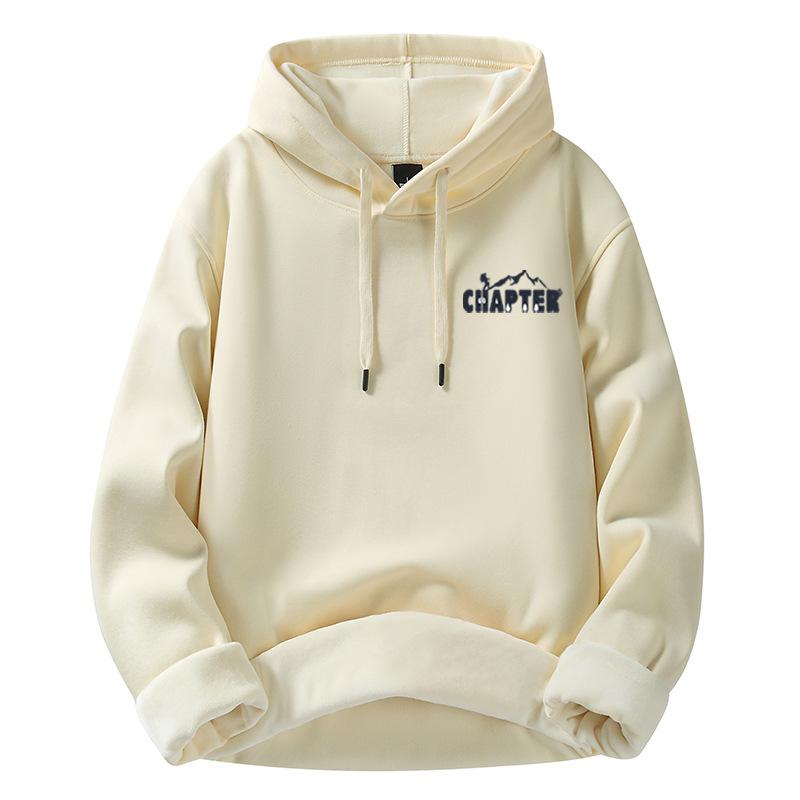 Black padded hooded sweater men's autumn and winter new cotton couple models thickened loose top coat