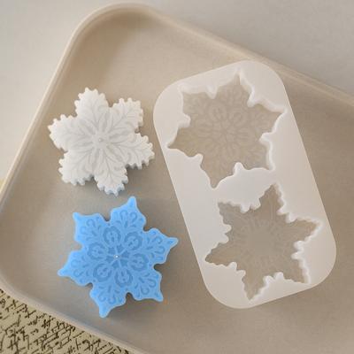 Weihnachtsartikel 3D Schneeflocke Silikonform DIY Weihnachten Duftkerzen Ornament Gips Epoxidharzform DIY Anhänger Handwerk