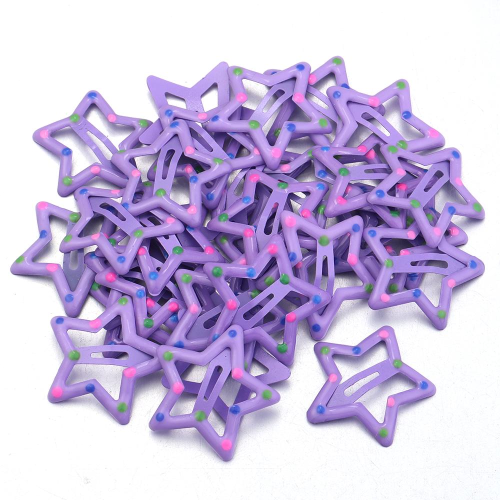 30 Stück/Los Pünktchen Stern Haarspangen Bunt Y2K BB Haarnadeln Metall Druckknopf für Schmuckherstellung Niedliche Spangen Haaraccessoires