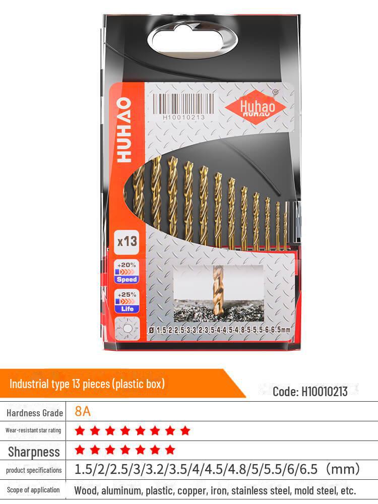 Huhao Cobalt Alloy Twist Drill Bit Set for Electric Hammer and Stainless Steel.