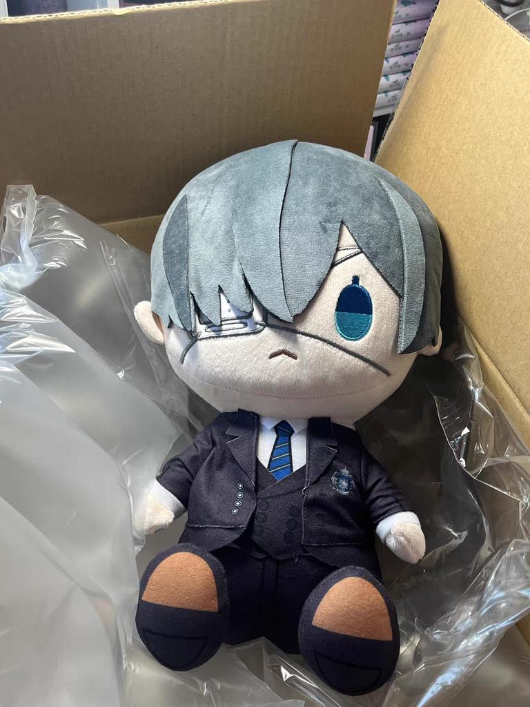 Aniplex Black Butler Boarding School Arc Chibi Sitting Plush Dolls Sebastian Michaelis Ciel Phantomhive Anime Gifts For Fans