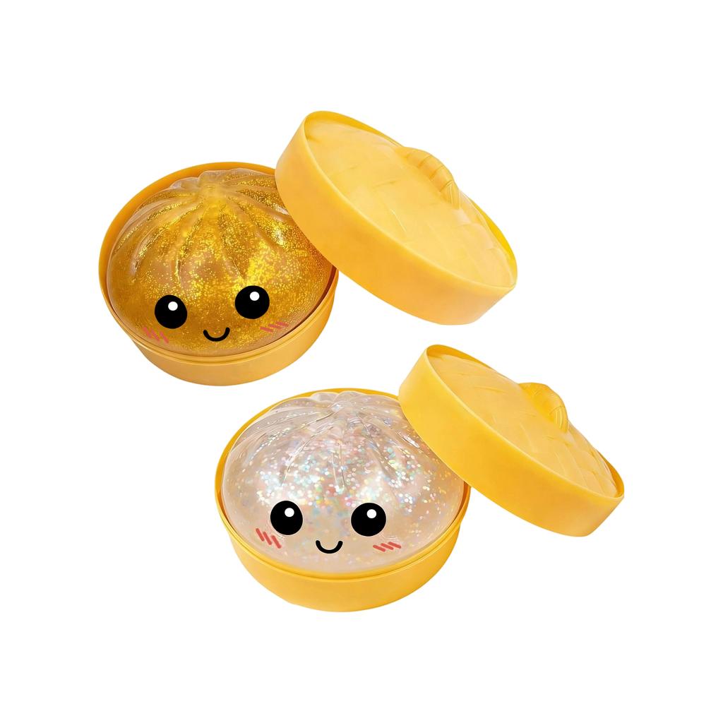 Simulation Essen Knödel Squishy Knetball Buntes Sensorisches Fidget Spielzeug mit Dampfgarer zur Stressbewältigung Heim-Schreibtisch-Dekoration Geschenk